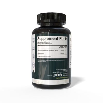 NutriFlair Liposomal NAD Supplement with Resveratrol 1000mg per Serving, 60 Capsules - High Absorption, Non-GMO, Made in USA