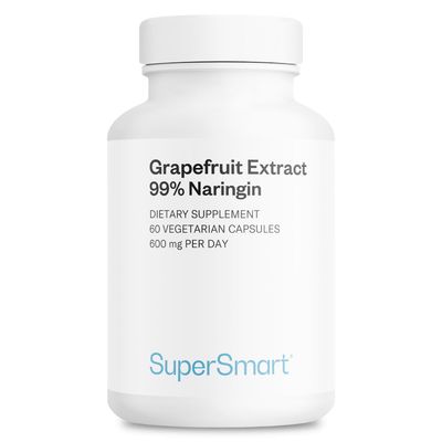 Supersmart - Grapefruit Extract 600mg per Day (99 Naringin) - High Potency GSE Supplement | Non-GMO &amp; Gluten Free - 60 Vegetarian Capsules