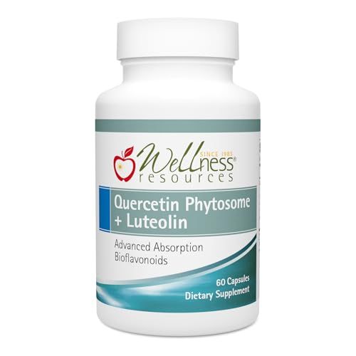 Wellness Resources Quercetin Phytosome 250 mg with Luteolin 100 mg, Mast Cell Stabilizer &amp; Natural Histamine Support for Seasonal Allergies, NAD Support and Neuroprotective Supplement (60 Capsules)