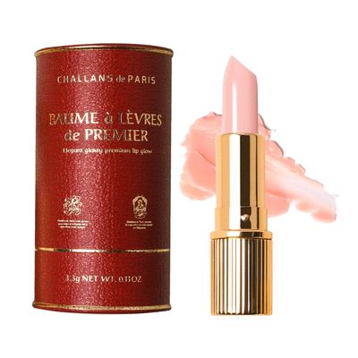 CHALLANS de PARIS Elegant Glossy Premium Lip Balm - Instinct Plumping and Moisturizing Lip Care, Smooth and Shiny Lip Gloss, Rose, 0.11 oz