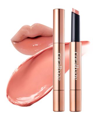 CORALHAZE Volumizing Lip Fondue 07 Humble 2g, 3-in-1 Melting Balm for Hydrating Lip Care, Plumping Volume and High-Gloss Water Glow, Infused with Rosehip Oil for Longlasting Moisture, Korean Makeup