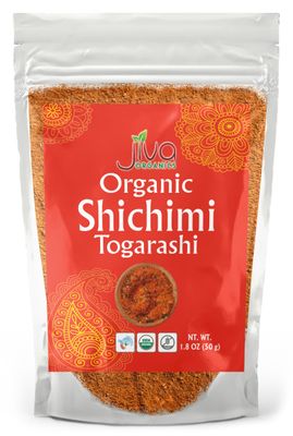 Jiva Organics Shichimi Togarashi 1.75 oz - Authentic Japanese Spice Blend, Organic, Non-GMO for Gourmet Asian Cuisine