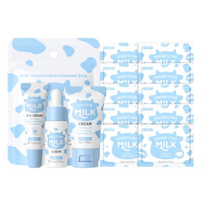 LAIKOU Skin Care Set, Moisturizer Face Cream, Travel Size Toiletries with Milk Eye Mask, Lip Mask, Eye Cream, Serum, Face Cream Mother&#39;s Day Christmas Birthday Daughter Wife