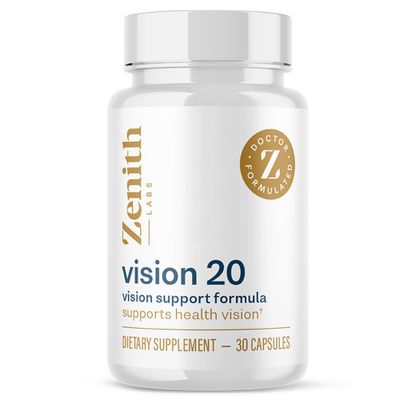 Zenith Labs Vision 20 Eye Vitamins - Lutein, Zeaxanthin, and Bilberry Extract - Supports Eye Strain, and Eye Health - Carotenoid Blend
