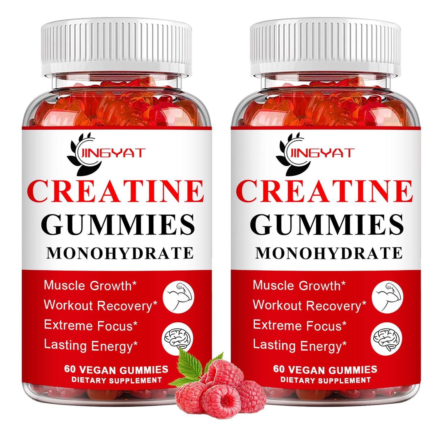 (2 Pack) Creatine Monohydrate Gummies Sugar Free Chewable Creatine for Building Muscle,Boost Focus,Strength,Endurance, 5g Creatine Monohydrate Gummy for Men &amp; Women, 4X Stronger Than Powder Capsules