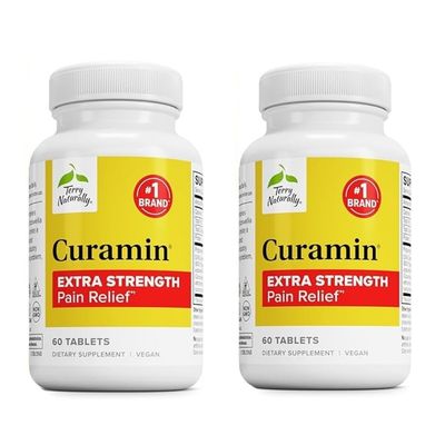 Terry Naturally Curamin Extra Strength - Pack of 2 - Curcumin &amp; Boswellia for Healthy Circulation Support - Turmeric Supplement to Support Joints, Muscle Health &amp; Endorphin Production - 90 Tablets