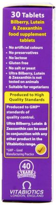 Vitabiotics - Ultra Bilberry, Lutein &amp; Zeaxanthin - 30 Tablets