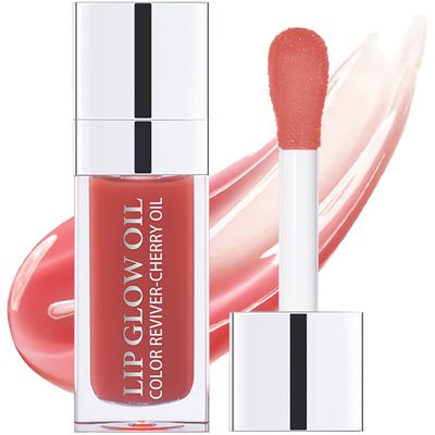 Yasovigi Hydrating Lip Oil Plumping Lip Tint Moisturizing Lip Gloss, Transparent Lip Balm Care Stick Nourishing Repairing Non-sticky, Moisture&amp;Lighten Lip Lines (Rosewood, Normal)