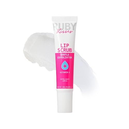 Ruby Kisses Exfoliating Lip Scrub, Gentle Smoothing for Soft Lips, Jojoba &amp; Shea Butter Enriched, Non-Greasy, Hydrating Lip Care, Lightweight for Healthy &amp; Supple Lips