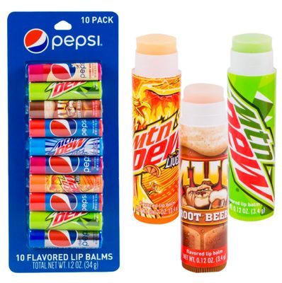 Taste Beauty Pepsi 10 Flavored Lip Balms (Pack of 1)