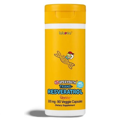 lalavita SuperYouth Trans-Resveratrol 300mg 90 Veggie Capsules - (90 Day) May Helps Overall Health, Made Through Yeast Fermentation