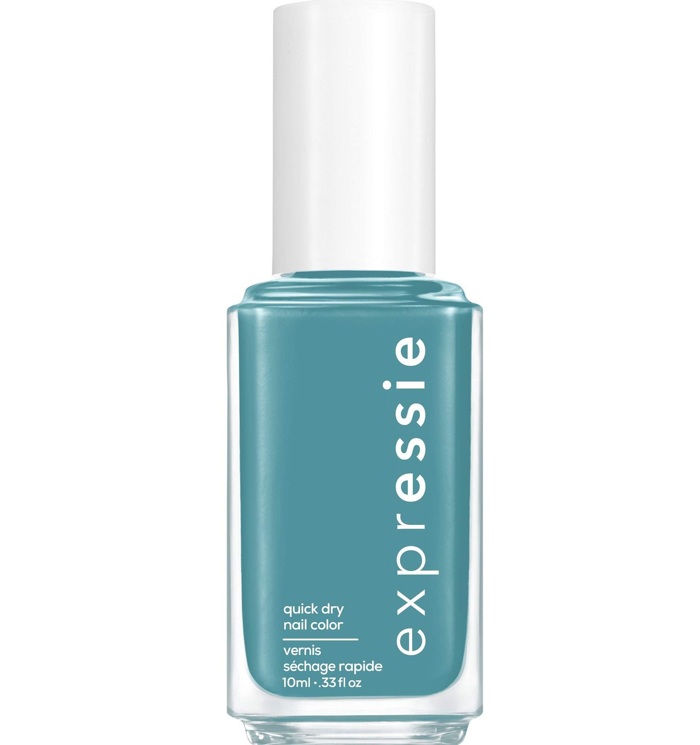 essie Expressie Nail Polish, Quick-Dry Midtone Teal Nail Polish, Vegan, Up Up &amp; Away Message, 0.33 fl oz