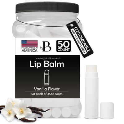 Lip Balm Bulk Unlabeled - Made in USA Bulk Chapstick - Natural Ingredients Vitamin E Shea Butter - Custom Chapstick Bulk For Party &amp; Wedding Favors (Black)