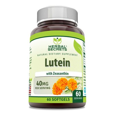 Herbal Secrets Lutein with Zeaxanthin Supplement | 40 Mg Per Serving | 60 Softgels | Non-GMO | Gluten-Free | Made in USA