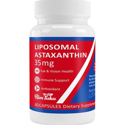 35mg Liposomal Astaxanthin Supplement - Powerful Antioxidant Support for Skin, Joint &amp; Eye Health - Natural Anti-Aging Formula with Pure Astaxanthin - Vegan, Non-GMO, 60 Capsules
