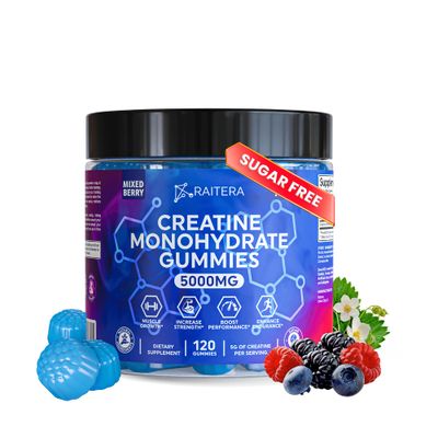 Creatine Monohydrate Gummies 5000mg for Men and Women, Only 3 Gummies Per Serving, Vegan Creatine Chews for Muscle Growth, Muscle Endurance, Workout Recovery, Zero Sugar, Easy to Digest, No Bloating