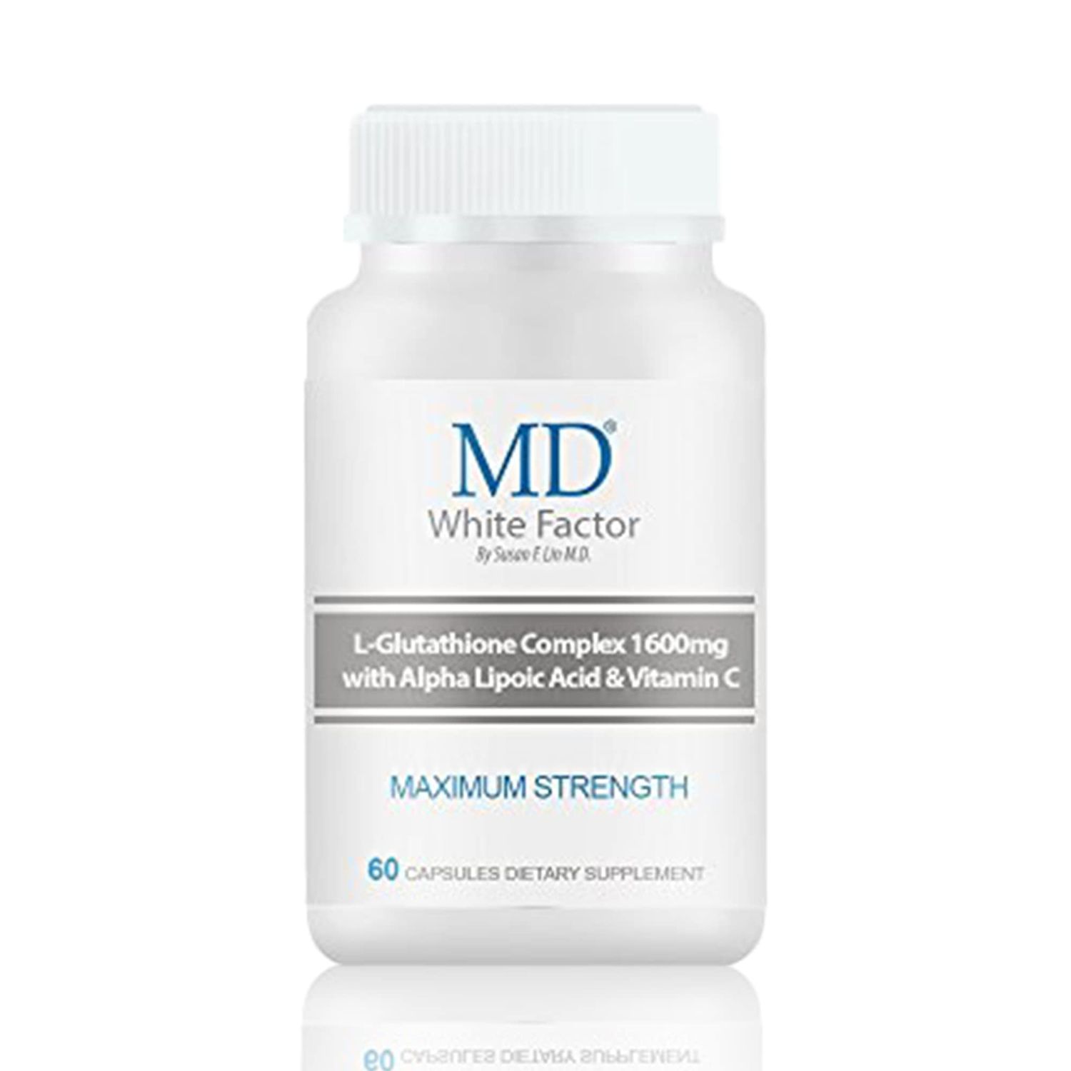MD White Factor - Glutathione Supplement with Effective Antioxidants, Vitamin C &amp; Lipoic Acid | (60 Capsules)