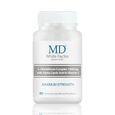 MD White Factor - Glutathione Supplement with Effective Antioxidants, Vitamin C &amp; Lipoic Acid | (60 Capsules)