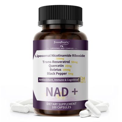 GREENPEOPLE NAD Supplement for Women - Liposomal NAD Supplement Nicotinamide Riboside with Resveratrol &amp; Quercetin | NAD Plus Boosting Cellular Energy/Anti-Aging Support | 100 Vegan Capsules
