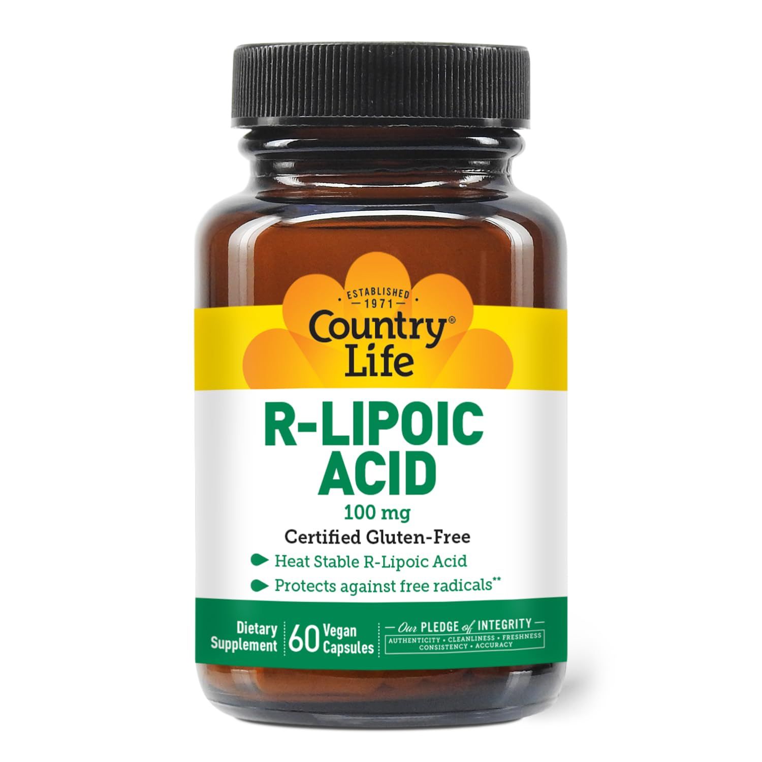 Country Life R-Alpha Lipoic Acid Complex 300mg - Alpha-Lipoic Acid 270mg &amp; R-Lipoic Acid 30mg - Antioxidant Support - No Yeast, Corn, Wheat, Soy, Gluten, Milk - Alpha Lipoic Acid Supplement