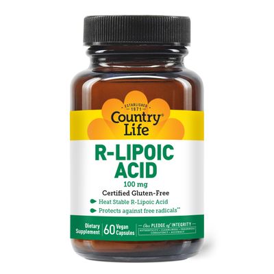 Country Life R-Alpha Lipoic Acid Complex 300mg - Alpha-Lipoic Acid 270mg &amp; R-Lipoic Acid 30mg - Antioxidant Support - No Yeast, Corn, Wheat, Soy, Gluten, Milk - Alpha Lipoic Acid Supplement