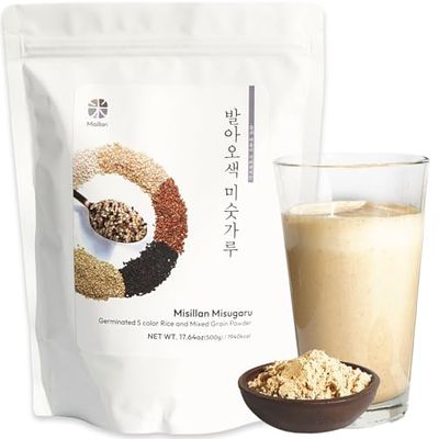 Korean Food Korean Misugaru Multi-Grain Drink Mix, Nutritional Mixed Grain Powder, 17.6 oz(500g),