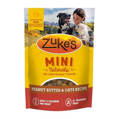 Zukes Mini Naturals Dog Training Treats for Dogs of All the Sizes, Pet Treats made with Real Peanut Butter, 16 oz. Resealable Pouch - 16 oz. Bag