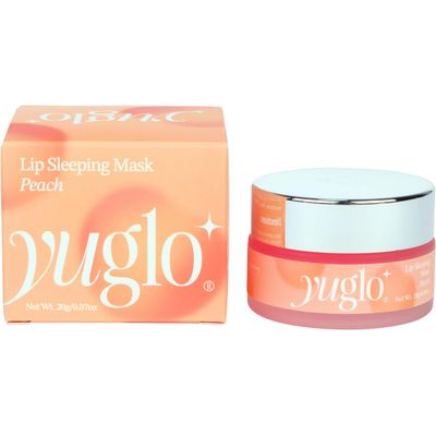 YUGLO Lip Sleeping Mask | Peach Flavor | Hydrating &amp; Soothing Lip Treatment for Dry, Chapped Lips | Plumps &amp; Moisturizes | Overnight Lip Repair