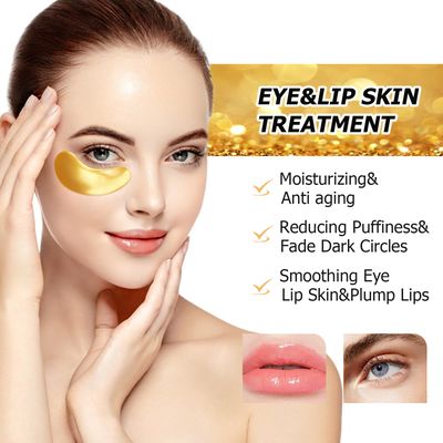 Ruzzut 40 Pairs Gold Lip Masks & Eye Masks,24K Gold Gel Collagen Eye Patches for Puffy Eyes, Dark Circles and Wrinkles, Collagen Crystal Mask Set for Face care