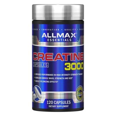 ALLMAX Nutrition - Creatine Monohydrate, Micronized Creatine Powder for Strength and Muscle Recovery, Gluten Free &amp; Fast Absorbing, 120 Capsules