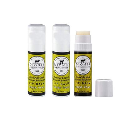 Dionis - Goat Milk Skincare Crisp Pear Scented Lip Balm 3 Piece Set (0.28 oz) - Made in the USA - Cruelty-free and Paraben-free