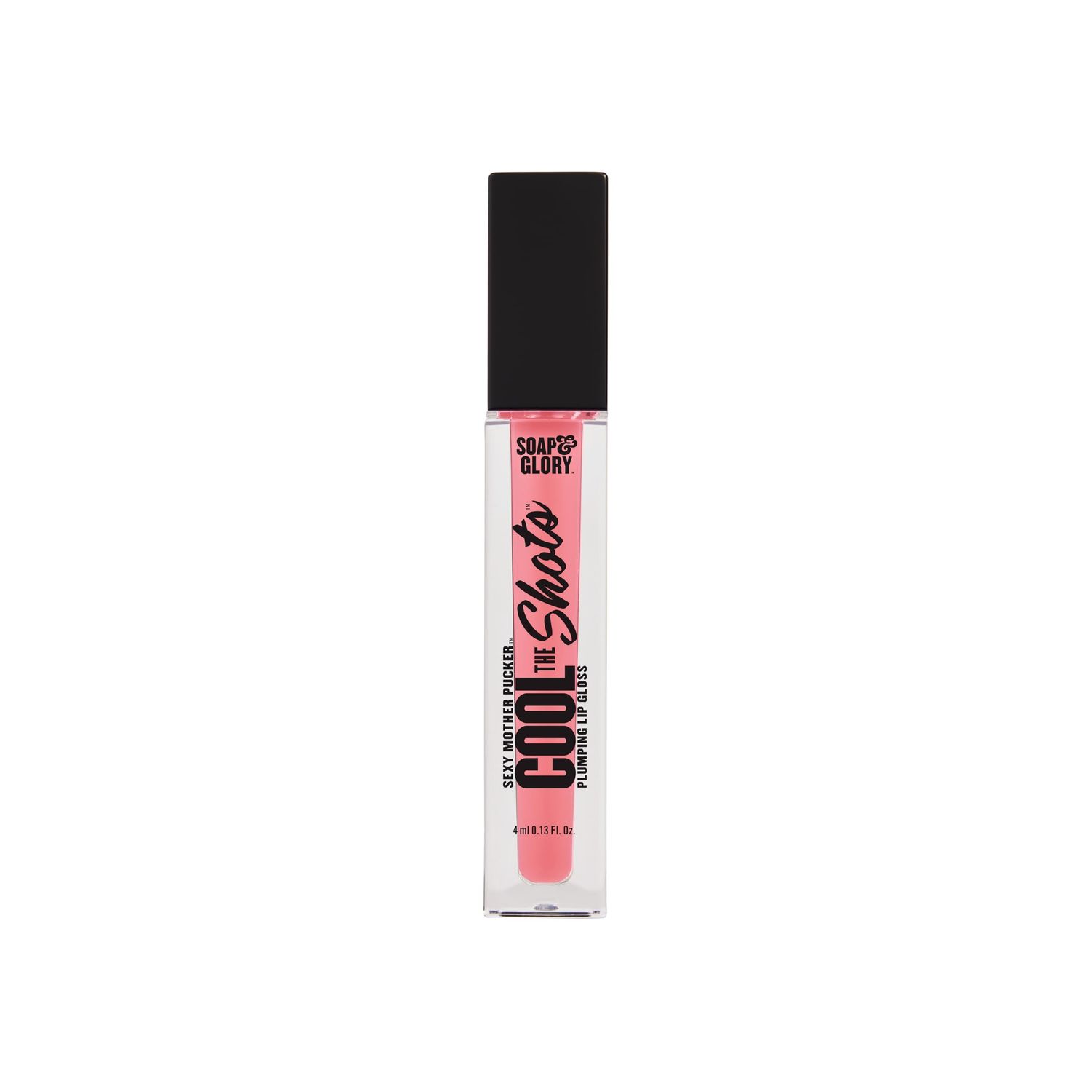 Soap &amp; Glory SMP Cool The Shots Plumping Lip Gloss - Hydrating &amp; Cooling Lip Plumper - Infused with Menthol &amp; Vitamin E - High Shine, Glossy Finish - Vegan &amp; Cruelty-Free - Pink Charming (4ml)