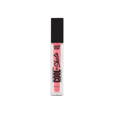 Soap &amp; Glory SMP Cool The Shots Plumping Lip Gloss - Hydrating &amp; Cooling Lip Plumper - Infused with Menthol &amp; Vitamin E - High Shine, Glossy Finish - Vegan &amp; Cruelty-Free - Pink Charming (4ml)