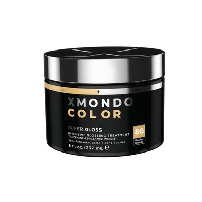 XMONDO Color Golden Blonde Color Depositing Mask &amp; Semi-Permanent Hair Dye Super Gloss Infused with Bond Boosters for Nourishment, Revitalize &amp; Repair, Vegan Formula, 8 Fl Oz