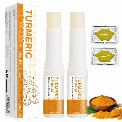 Lip Lightening for Dark Lips, Turmeric Lip Balm for Dark Lips, Lip Balm for Dark Lips, Dark Lips Treatment for Smokers, Lip Exfoliator for Lip Softening &amp; Hydration, Help Fade Lip Discoloration (2)
