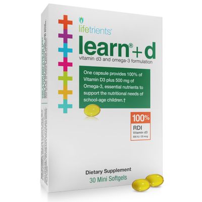 Lifetrients - LearnD - Vitamin D3, Omega 3 Formulation - 30 Mini Softgels