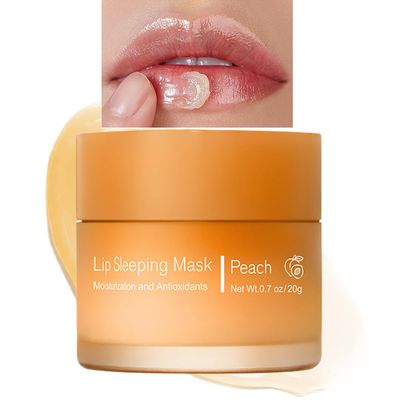 Tiejdhr Sleeping Lip Mask, Nourish &amp; Hydrate Lip Mask With Vitamin E, Lip Balm Lip Skin Care, Hydrating &amp; Moisturizing Reduce Lip Lines, Night Sleep Anti-chapped Lip Cream (01 Peach)