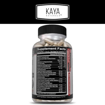 Kaya Naturals Healthy Gluco with Bittermelon Supplement | Support Healthy Levels and Function, 20 Herbs Vitamins and Minerals, Alpha Lipoic Acide, Cinnamon, Vitamin C &amp; E, Non-GMO (60 Count)