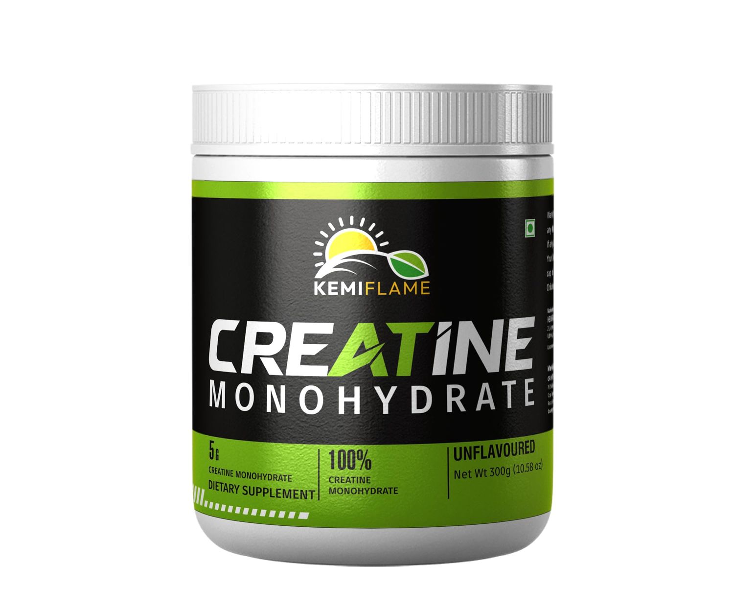 KEMIFLAME Creatine Monohydrate Powder, Unflavored, 60 Servings - 300 Grams