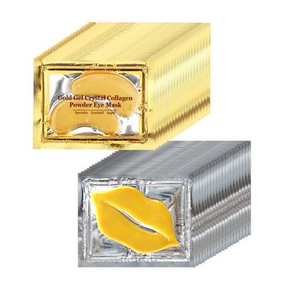 Ruzzut 40 Pairs Gold Lip Masks &amp; Eye Masks,24K Gold Gel Collagen Eye Patches for Puffy Eyes, Dark Circles and Wrinkles, Collagen Crystal Mask Set for Face care