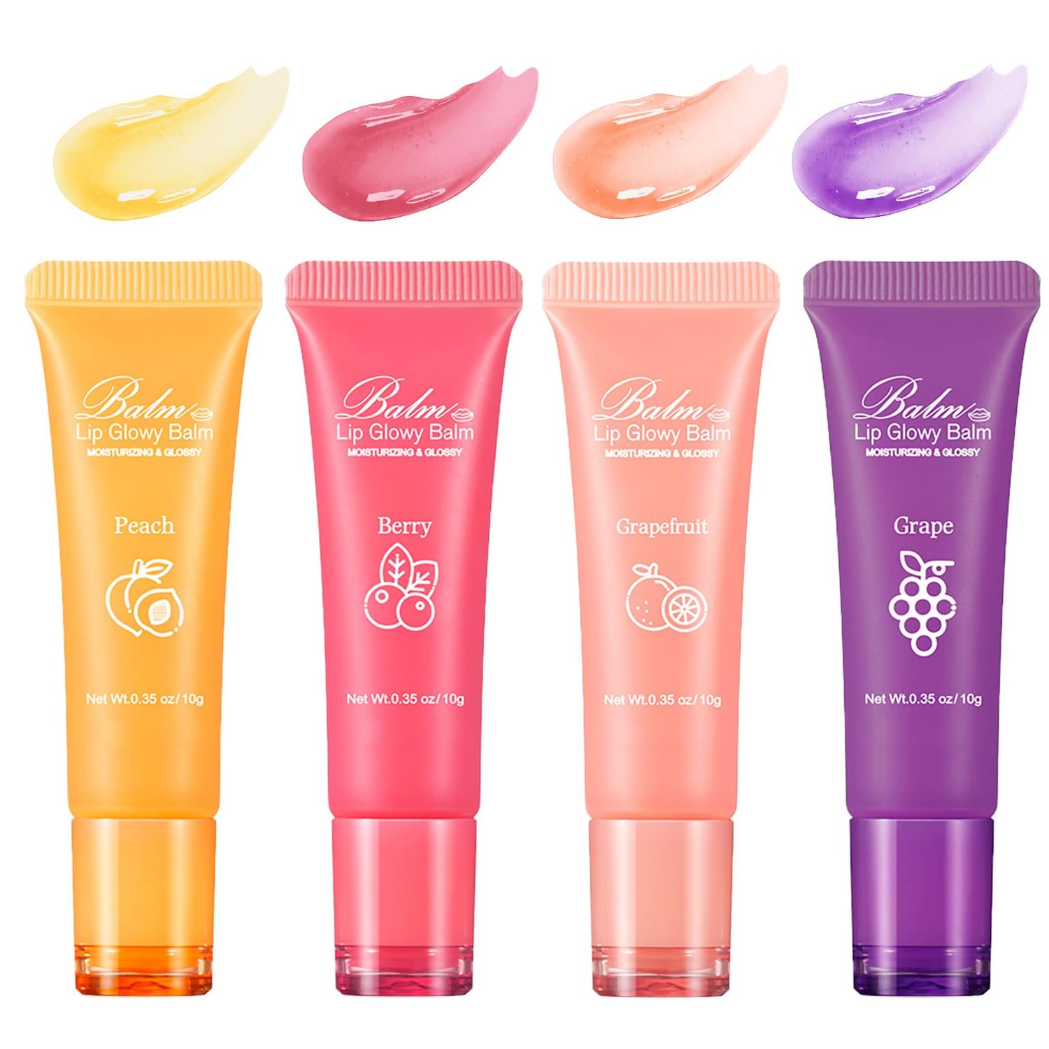 CNYYDS 4 PCS Lip Glowy Balm,Glossy,Lightweight, Nourishing Hydration Lip Balm Set