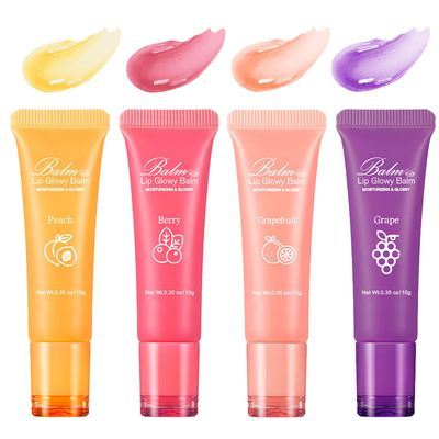 CNYYDS 4 PCS Lip Glowy Balm,Glossy,Lightweight, Nourishing Hydration Lip Balm Set