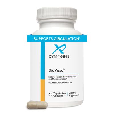 XYMOGEN DioVasc - Support for Healthy Veins, Capillaries, Blood Circulation - Micronized Diosmin for Enhanced Absorption - Blood Flow Supplement, Helps Promote Normal Lymphatic Drainage (60 Capsules)