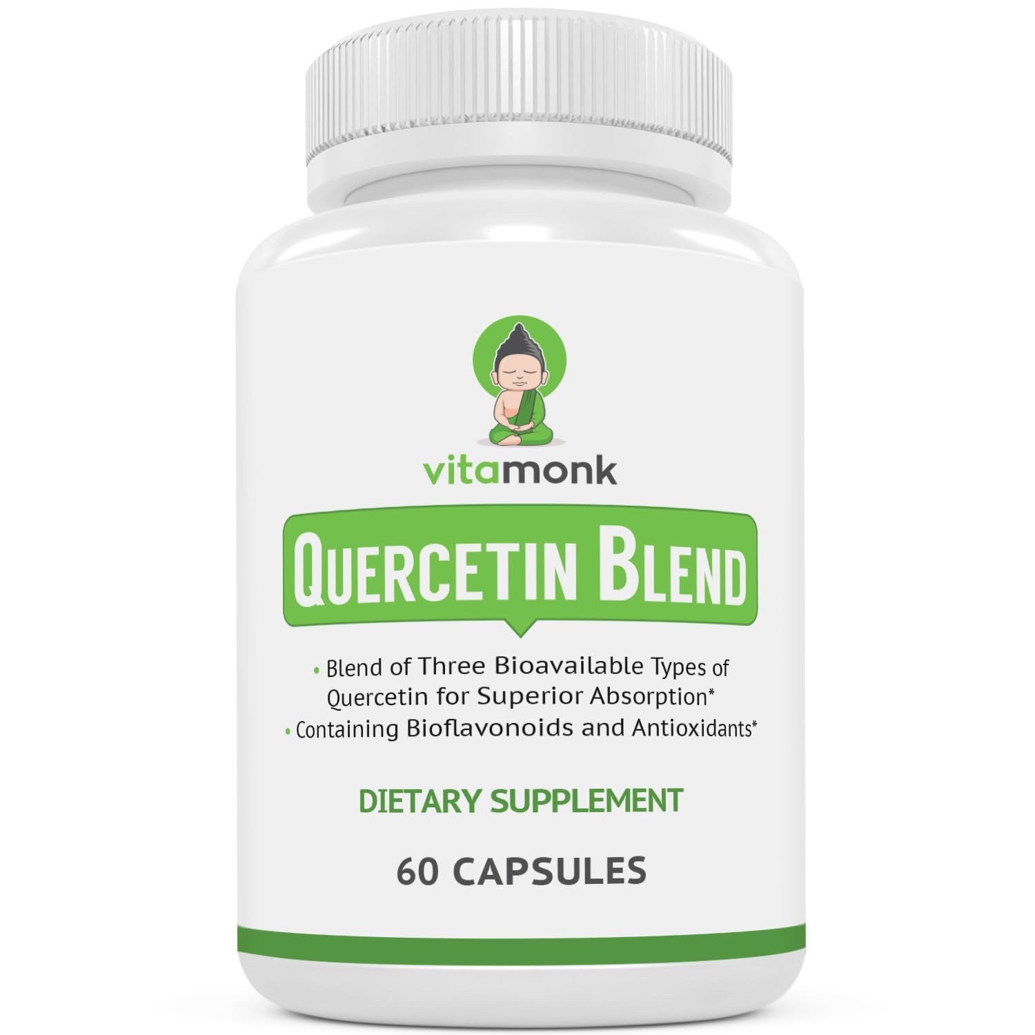 VitaMonk Quercetin Complex - 3 Bioactive Forms of Quercetin - Isoquercetin, Quercetin Dihydrate and Quercetin Phytosome - for Superior Absorption - Quercetin 500mg Capsules - Quercetin with Bromelain