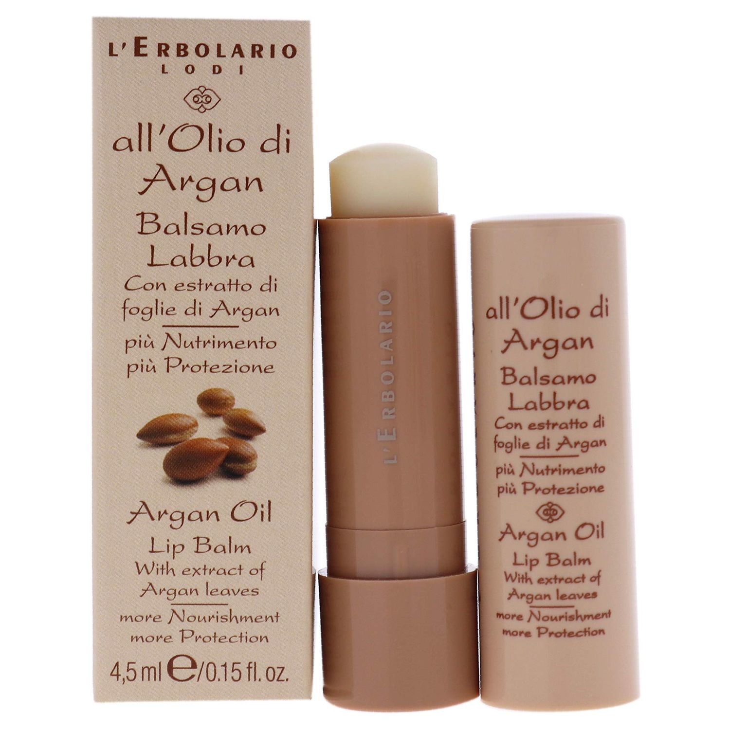 L&#39;Erbolario Argan Oil Lip Balm - Nourishing and Anti-Aging Lip Moisturizer with Argan Leaf Extract and Shea Butter - Hydrates and Smooths - 0.15 oz