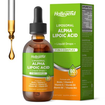 Liposomal Liquid Alpha Lipoic Acid drops, 600 MG R-Alpha Lipoic Acid Supplement with Biotin &amp; Multivitamins, ALA for Antioxidant, Brain Health and Nerve Support, Pineapple Flavor, Sugar Free, 2 FL OZ