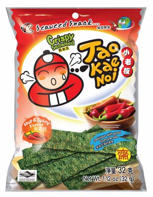 Tao Kae Noi Seaweed Hot and Spicy Flavor (2 Packs)
