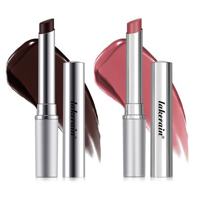 URQT 2Pcs Black &amp; Pink Honey Lipstick Tinted Lip Balm - Moisturizing Sheer Lip with Natural Shine, Hydrating &amp; Lightweight Lip Tint, Long-Lasting Dark Cherry Tinted Balm Lip Stain (Black &amp; Pink, 2)