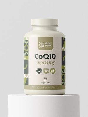 Alpha &amp; Omega Nutrition Coq10 200mg, 120 Veggie Caps, Antioxidant Supplement for Vascular and Heart Health &amp; Energy Production - 4 Month Supply