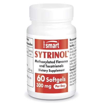 Supersmart - Sytrinol Supplement 300mg per Day (High Absorption) - Citrus Bioflavonoids &amp; Tocotrienols Complex - Palm Fruit Extract | Gluten Free - 60 Softgels